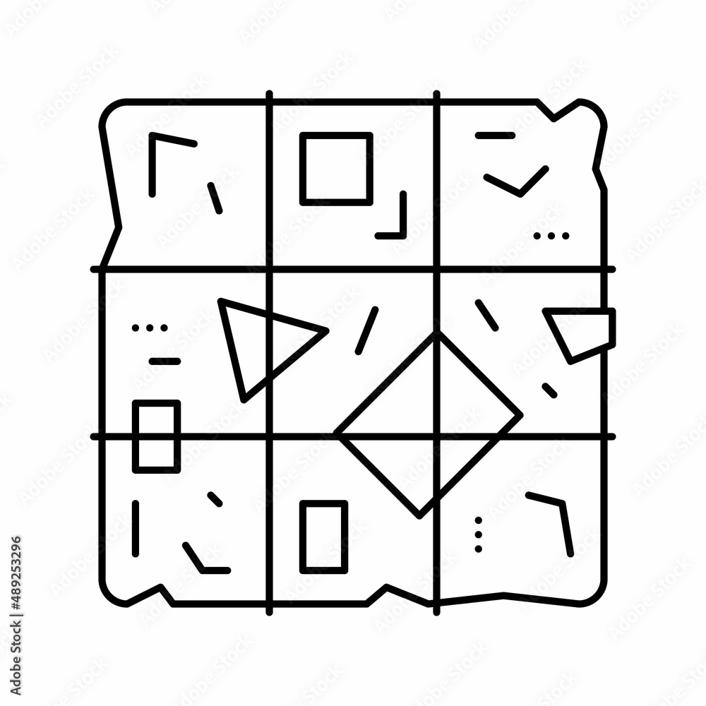 Poster sorted garbage cube line icon vector illustration