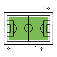 Isolated aerial view of a soccer field icon Vector