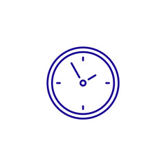 Clock circle clockwork line icon. Wall watch hour minute time