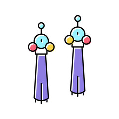 earrings tassels jewellery color icon vector illustration