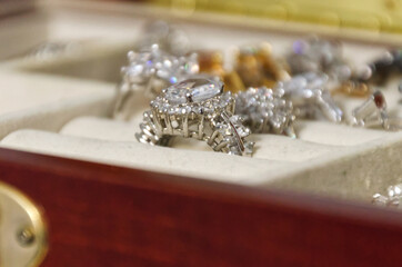 Rings and Various Jewelry in a Box