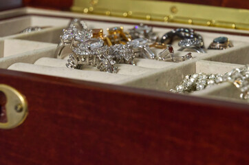 Rings and Various Jewelry in a Box