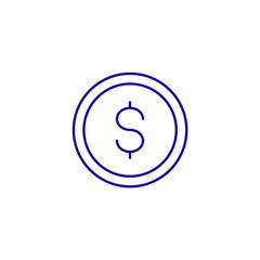 Dollar symbol price line icon. Save money salary economy 