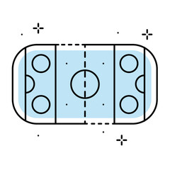 Isolated aerial view of a hockey field icon Vector