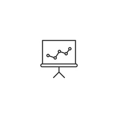 Progress graph growth up line icon. Business chart grow diagram