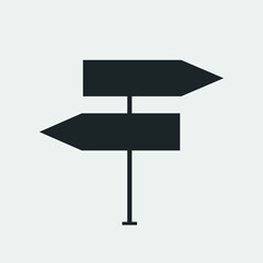 Road sign vector icon solid grey
