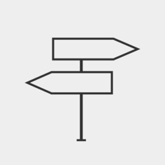 Road sign vector icon solid grey