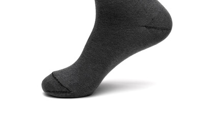 foot sock gray color isolated on white background
