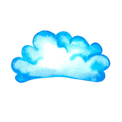 Cloud, art watercolor isolate on a white background