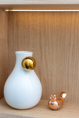 Interiors decoration lamp and glasses