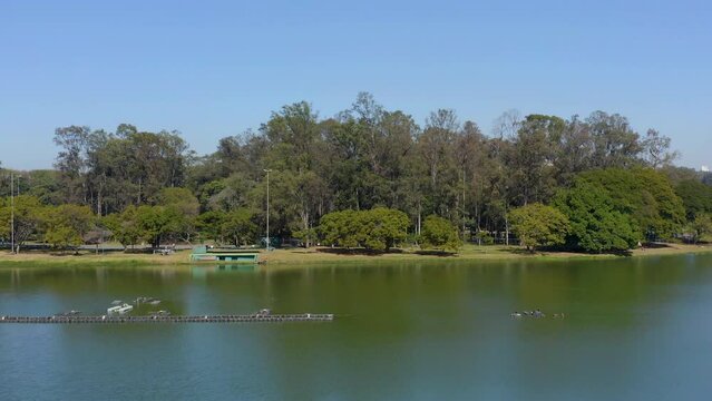 Vista a&eacute;rea de parque em S&atilde;o Paulo.