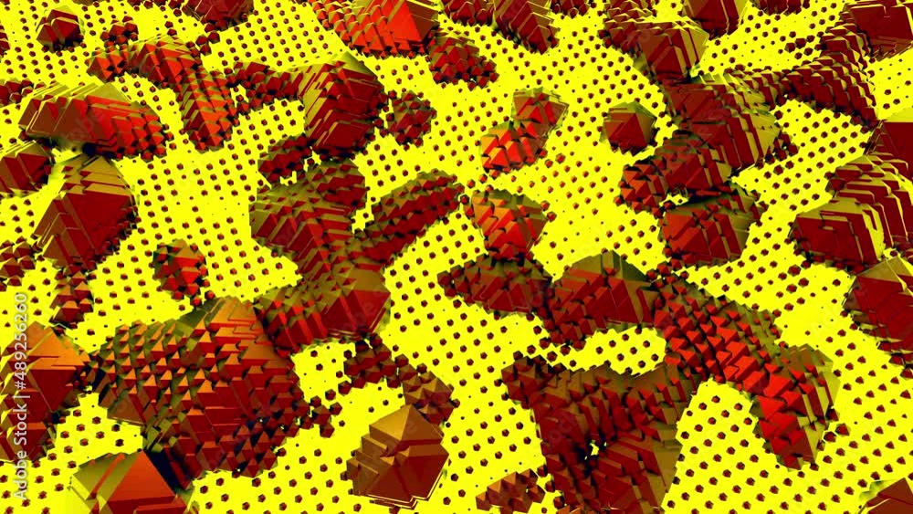 Aufkleber futuristic abstract cubic grid with seamless wave animation. design. abstract technological texture 