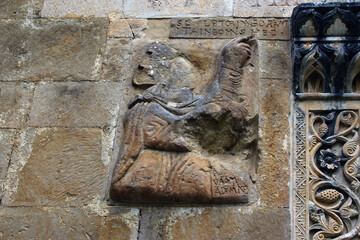 Capestrano - Abruzzo - Abbey of San Pietro ad Oratorium - Details of the facade and portals