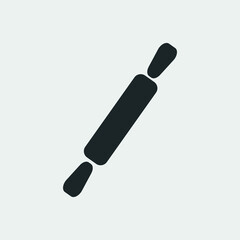 Rolling pin vector icon solid grey