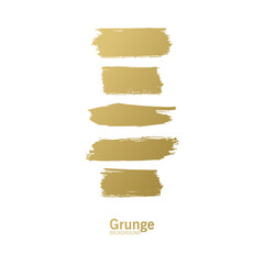 Set of Golden Paint Brush Strokes - Gold brush paint strokes, vector golden glitter texture