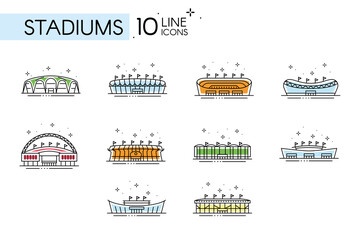 Set of different stadium icons side view Vector © lar01joka