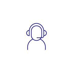 Support call center customer line icon. Callcenter operator headset agent