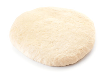 Raw dough on white background
