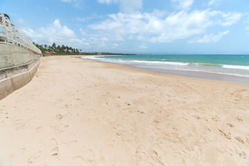 Beautiful sunny day at the Pontal do Cupe beach, beach of the Porto de Galinhas destination, Ipojuca, PE, Brazil.