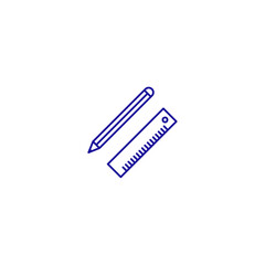 Pencil ruler creator education line icon. Creative drawing pen