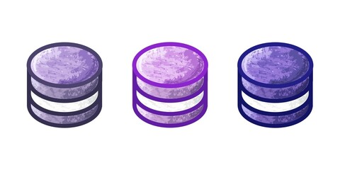 Purple Macaroons icon set. Vector illustration. Hand-drawn macaron, purple and white chalk on the white background.