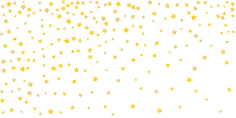 Star confetti. Golden casual confetti background. Bright design pattern. Vector template with gold stars. Suitable for your design, cards, invitations, gift, vip