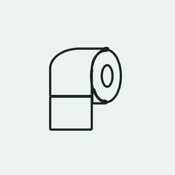 Toilet paper vector icon solid grey