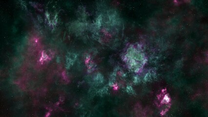 Green and Purple Abstract Glowing Space nebula background