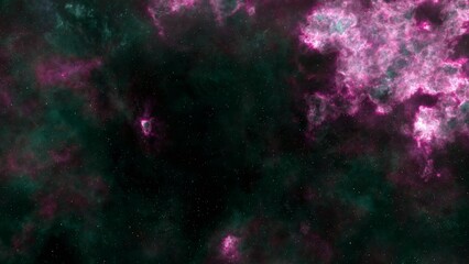 Pink and green Large Magellanic Cloud galaxy