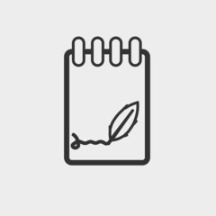 Feather contract signing vector icon solid grey