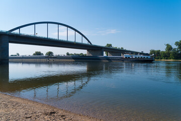 Fototapeta premium cargo ship on Donau river