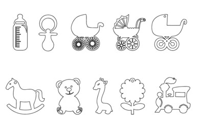 Toys  icons set.