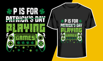 P is for Playing Game ,Vector Artwork, T-shirt Design Idea, 