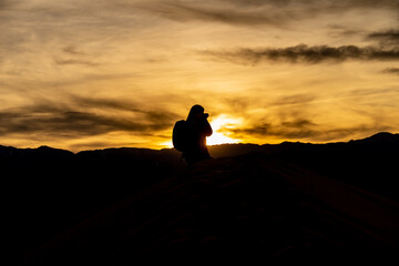 Silhouette of Photographer at Sunset