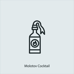 molotov cocktail  icon vector icon.Editable stroke.linear style sign for use web design and mobile apps,logo.Symbol illustration.Pixel vector graphics - Vector