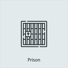 prison icon vector icon.Editable stroke.linear style sign for use web design and mobile apps,logo.Symbol illustration.Pixel vector graphics - Vector