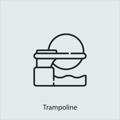 trampoline  icon vector icon.Editable stroke.linear style sign for use web design and mobile apps,logo.Symbol illustration.Pixel vector graphics - Vector