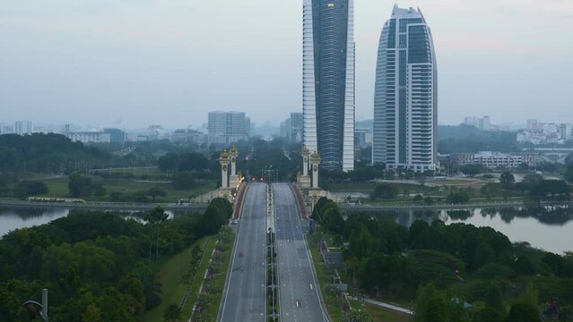 Time-lapse footage of Modern unique building in Putrajaya, Malaysia
