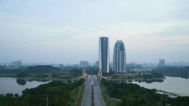 Time-lapse footage of Modern unique building in Putrajaya, Malaysia