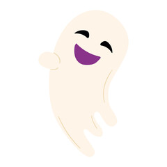 Isolated happy white ghost image Vector