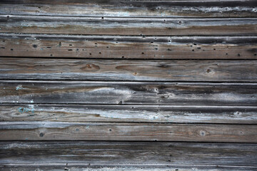 Obraz premium Background from old wooden boards (wooden beam). Vintage texture, background. Faded green color