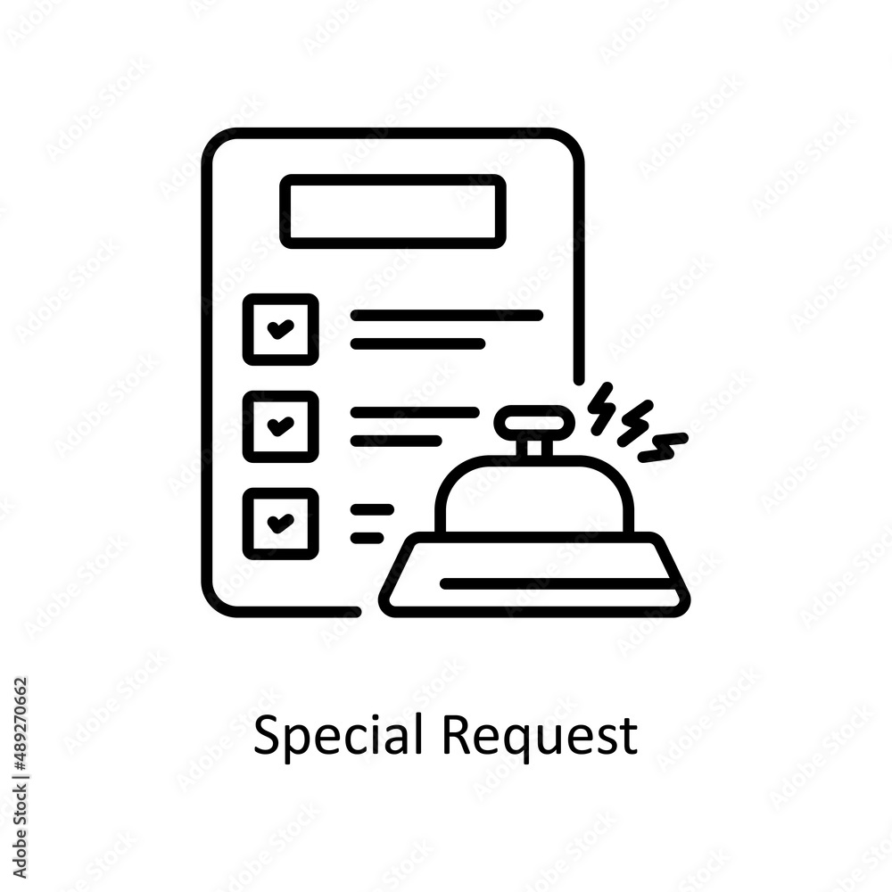 Aufkleber special request vector outline icon for web isolated on white background eps 10 file