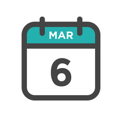 March 6 Calendar Day or Calender Date for Deadlines or Appointment