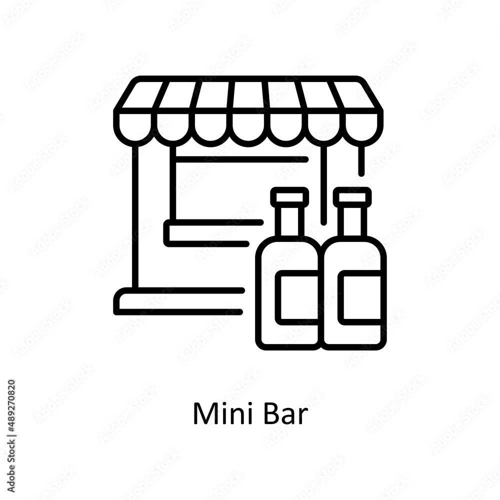 Poster mini bar vector outline icon for web isolated on white background eps 10 file