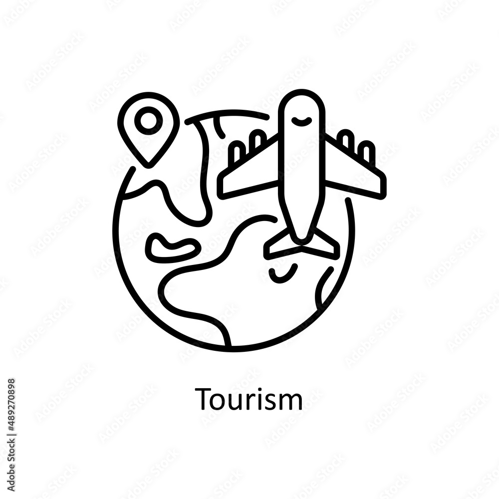 Poster Tourism vector outline icon for web isolated on white background EPS 10 file