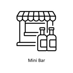 Mini Bar vector outline icon for web isolated on white background EPS 10 file