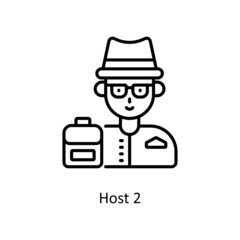 Host 2 vector outline icon for web isolated on white background EPS 10 file