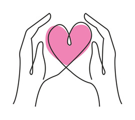 hands protecting heart