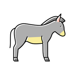 Obraz premium donkey domestic animal color icon vector illustration
