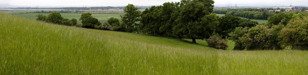 View of the countryside from King's seat hilltop - Clackmannan - Stirlingshire - Scotland - UK